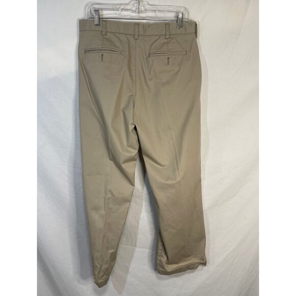 merona slacks dress pants brown cotton pockets zip up belt loops 33x30" READ - Picture 4 of 6